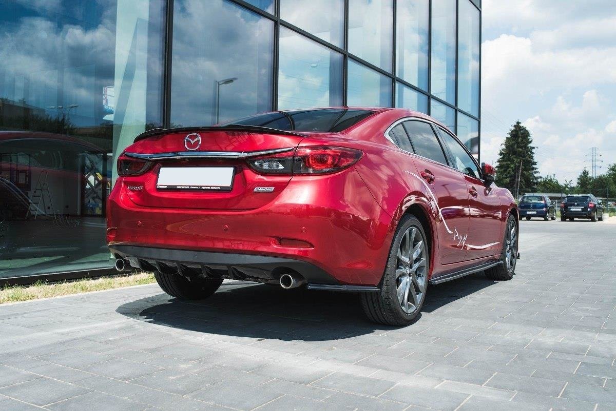 Diffusor Heck Ansatz für Mazda 6 GJ (Mk3) Facelift schwarz Hochglanz