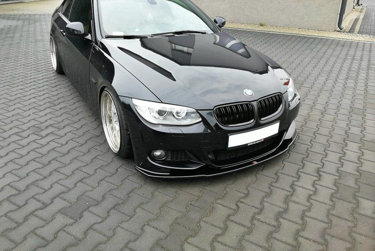 Front Ansatz V.1 für BMW 3er E92 M Paket FACELIFT schwarz Hochglanz