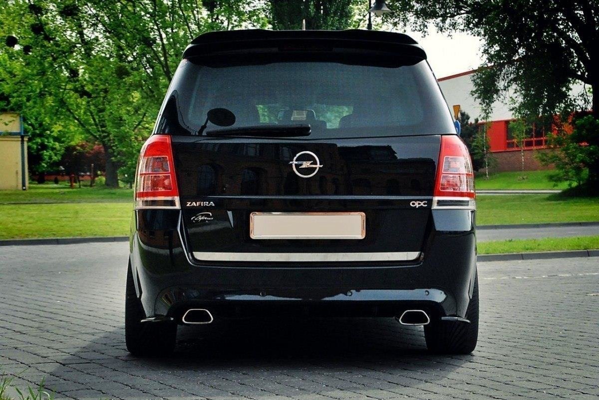 Heck Ansatz Flaps Diffusor für OPEL ZAFIRA B OPC / VXR schwarz Hochglanz