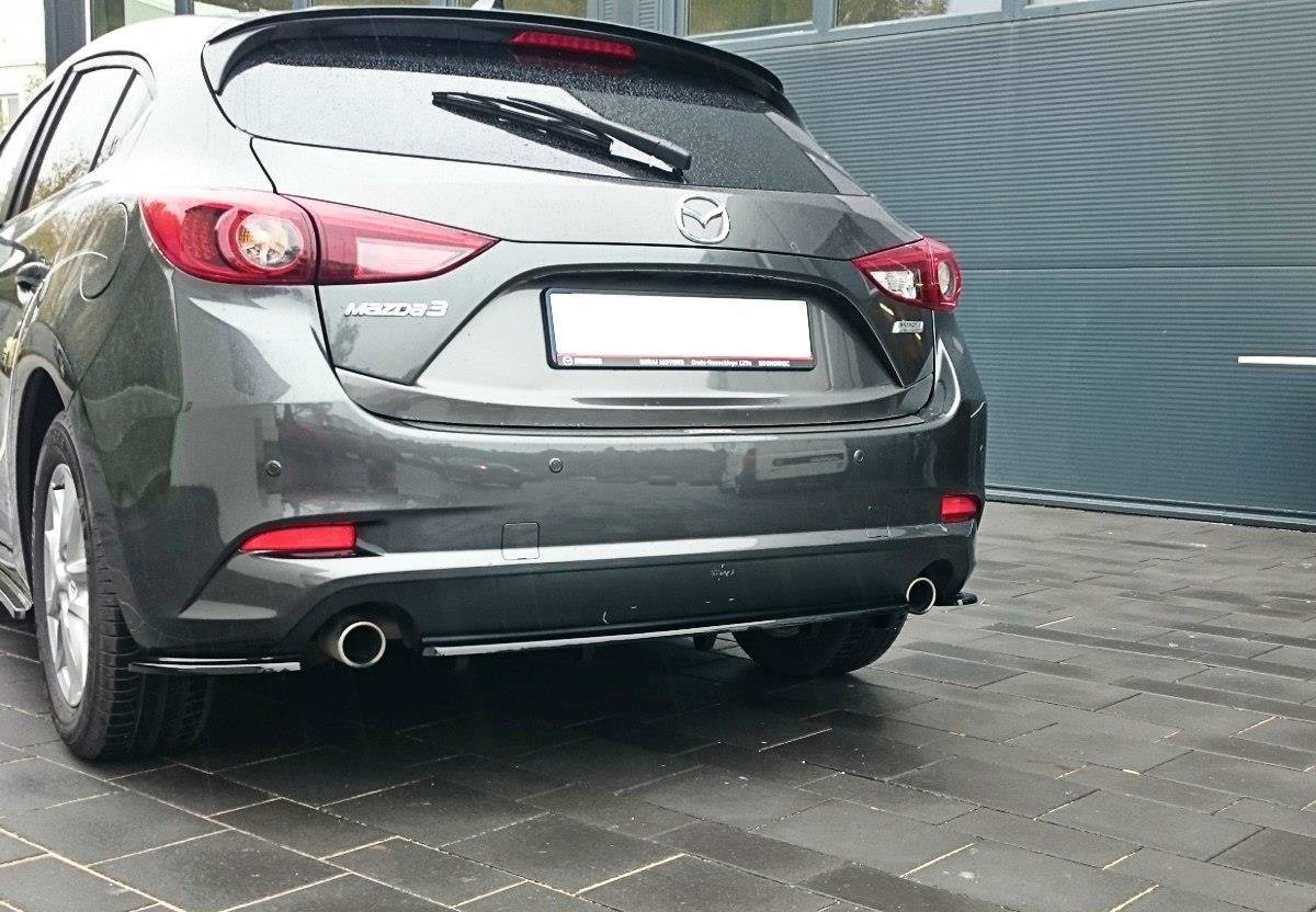 Mittlerer Diffusor Heck Ansatz für Mazda 3 BN (Mk3) Facelift DTM LOOK schwarz matt