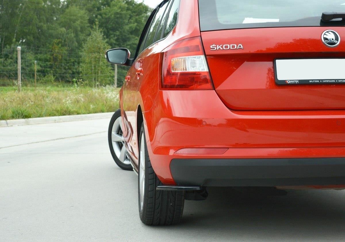 Heck Ansatz Flaps Diffusor für Skoda Rapid Spaceback schwarz Hochglanz