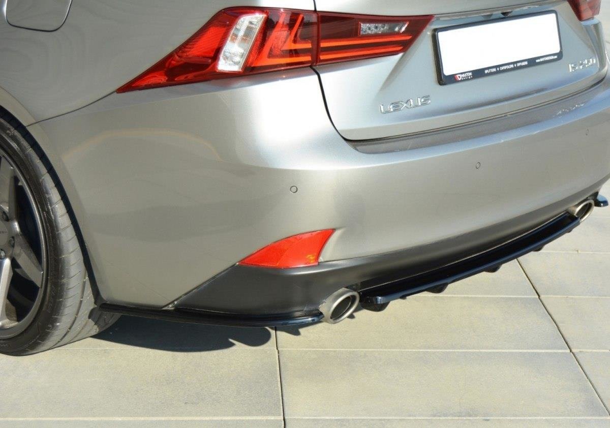 Heck Ansatz Flaps Diffusor für Lexus IS Mk3 T schwarz Hochglanz