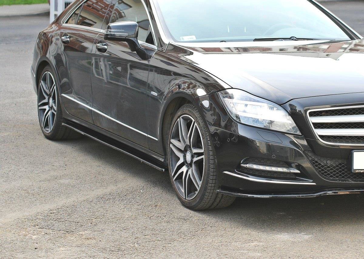 Seitenschweller Ansatz für V.1 für Mercedes-Benz CLS C218 schwarz Hochglanz