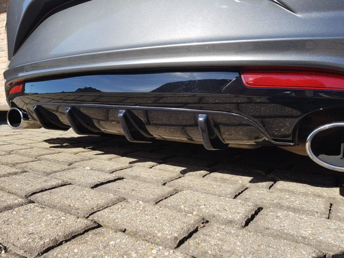 Diffusor Heck Ansatz für VOLKSWAGEN SCIROCCO MK.3 R FACELIFT schwarz Hochglanz