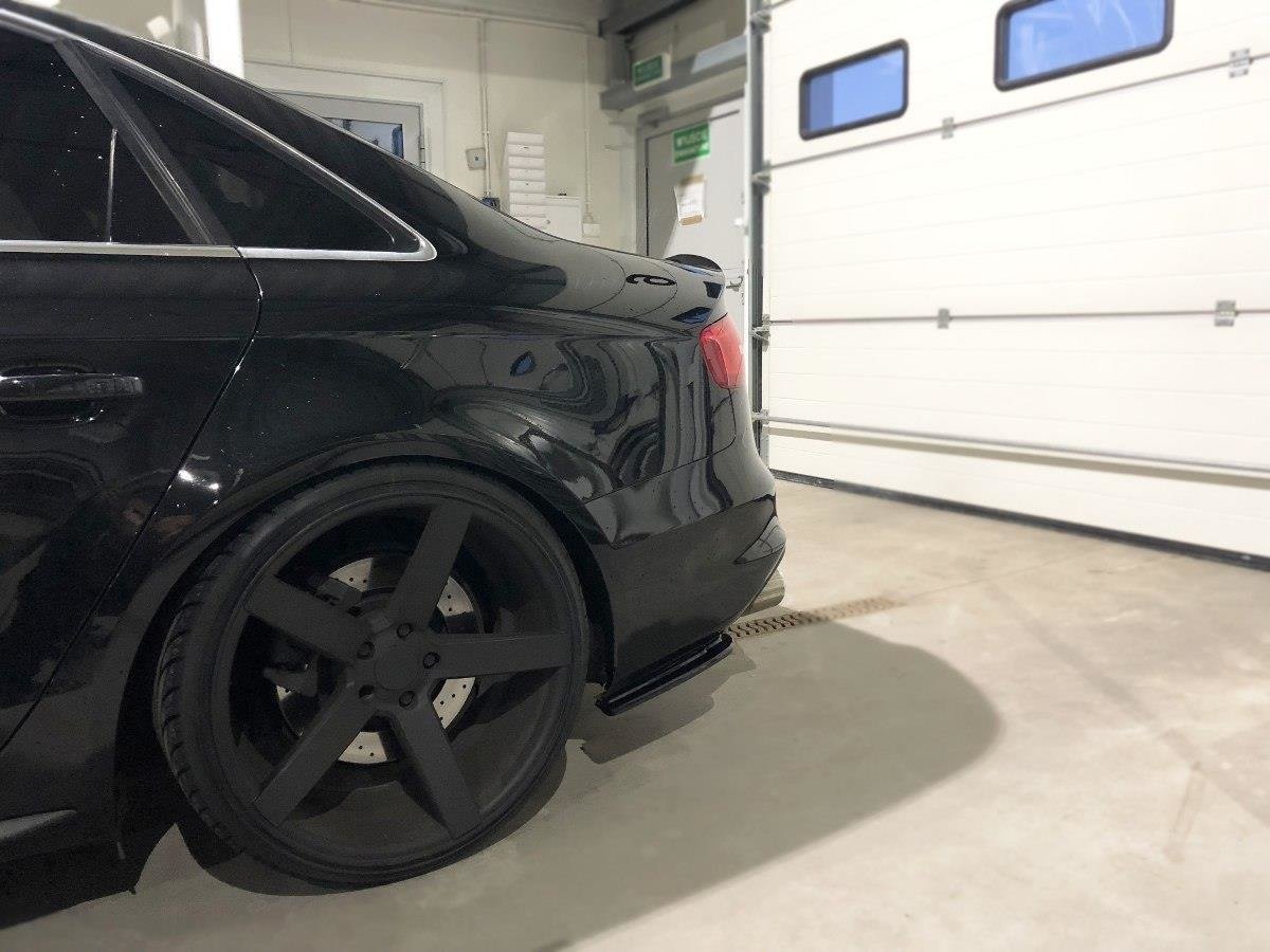 Heck Ansatz Flaps Diffusor für Audi S4 B8 FL schwarz Hochglanz
