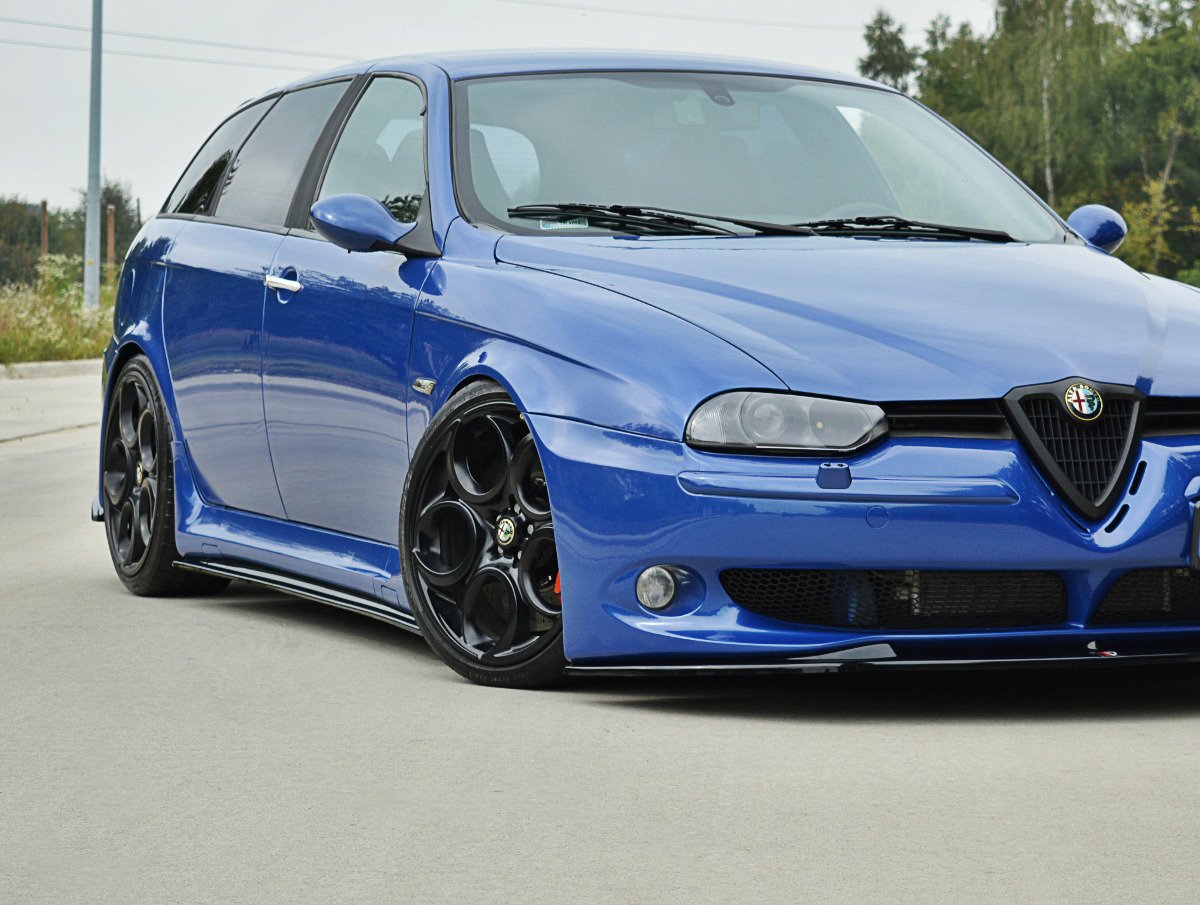 Seitenschweller Ansatz für ALFA ROMEO 156 GTA schwarz Hochglanz