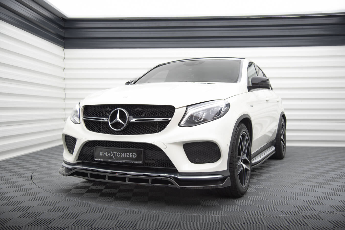 Front Ansatz V.2 für Mercedes-Benz GLE Coupe 43 AMG / AMG-Line C292 schwarz Hochglanz