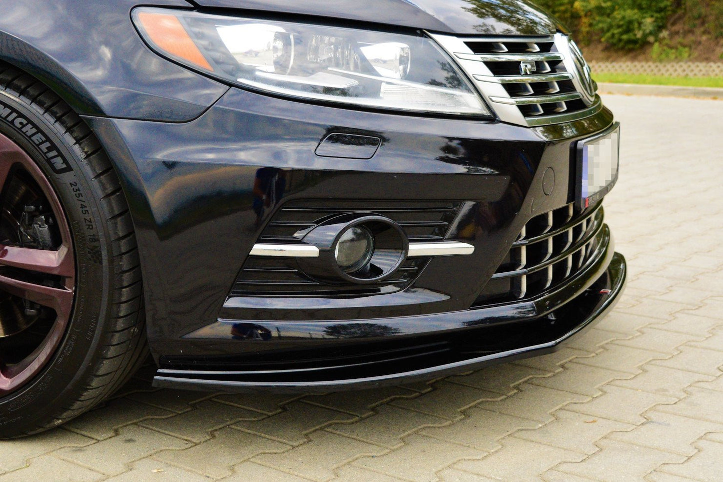 Front Ansatz für VOLKSWAGEN CC R-LINE schwarz Hochglanz