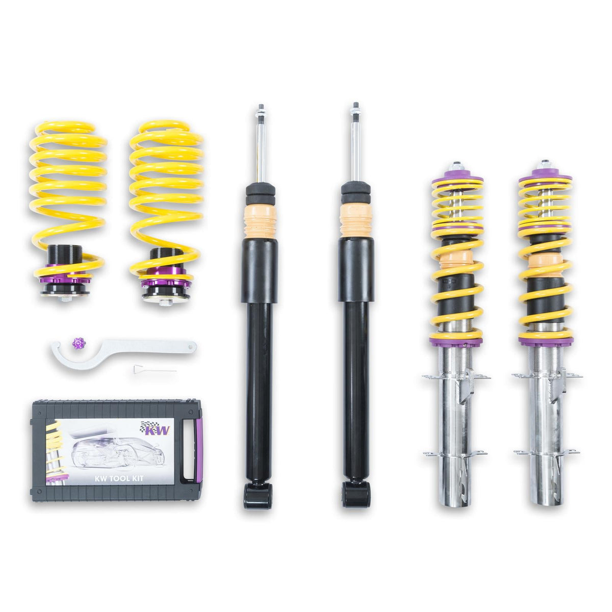 KW Gewindefahrwerk INOX V2 für Seat Toledo (1M) / Skoda Octavia (1U) / Seat Leon (1M) / VW Golf IV/Bora (1J) - gepfeffert.com