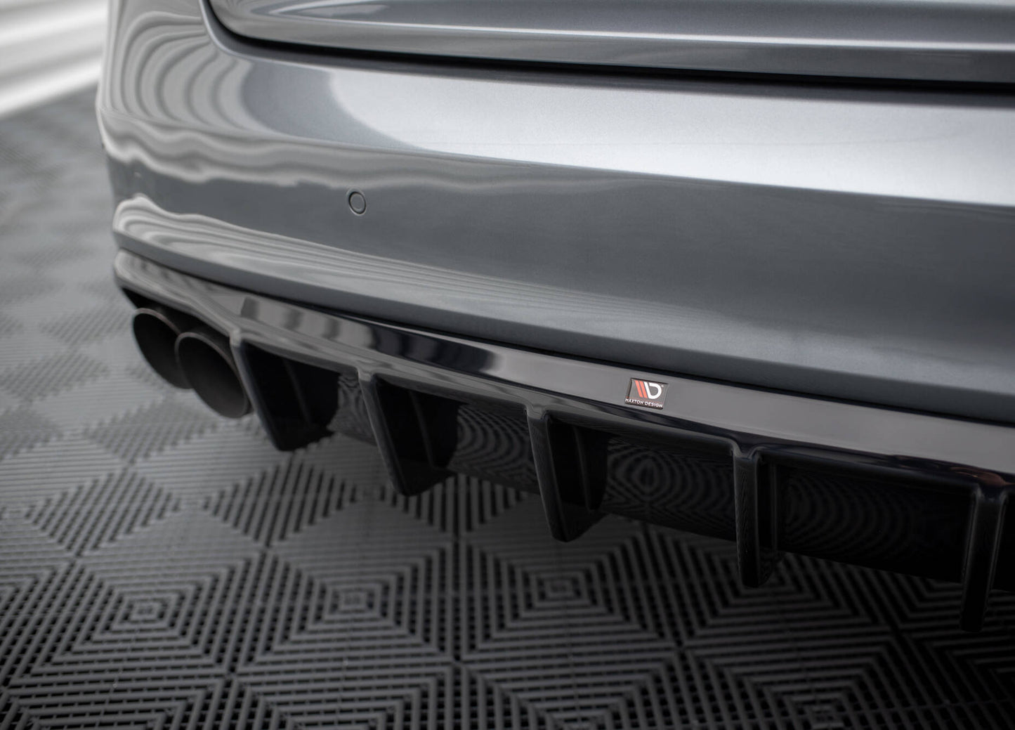 Diffusor Heck Ansatz für Audi A5 S-Line Coupe / Sportback 8T Facelift (Doppelauspuff li.)