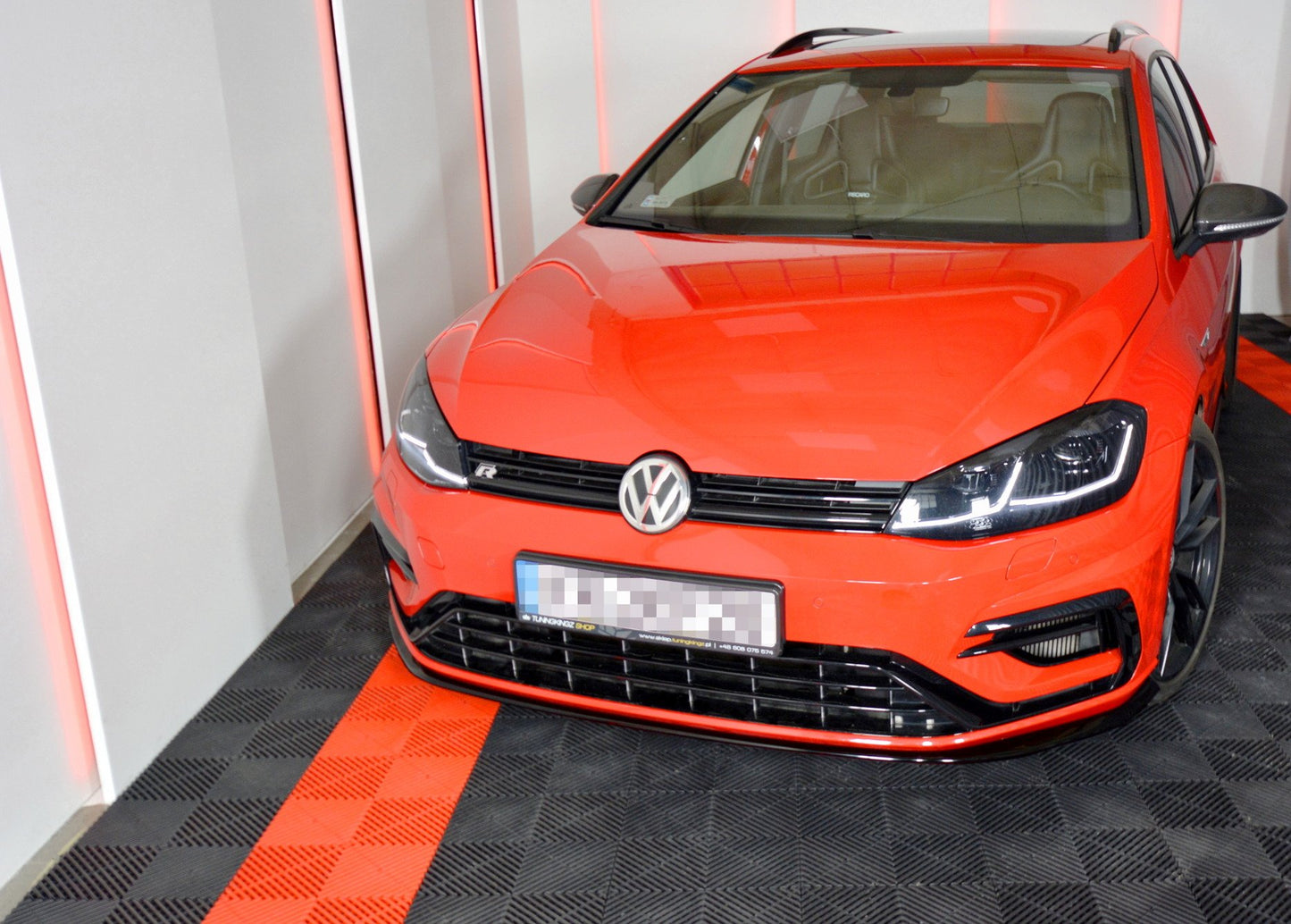 Front Ansatz V.7 für VW Golf 7 R / R-Line Facelift schwarz matt