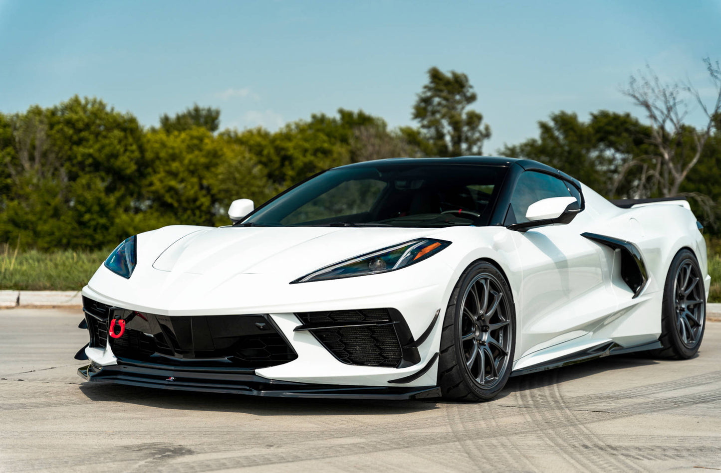 Front Ansatz für Chevrolet Corvette C8 schwarz Hochglanz
