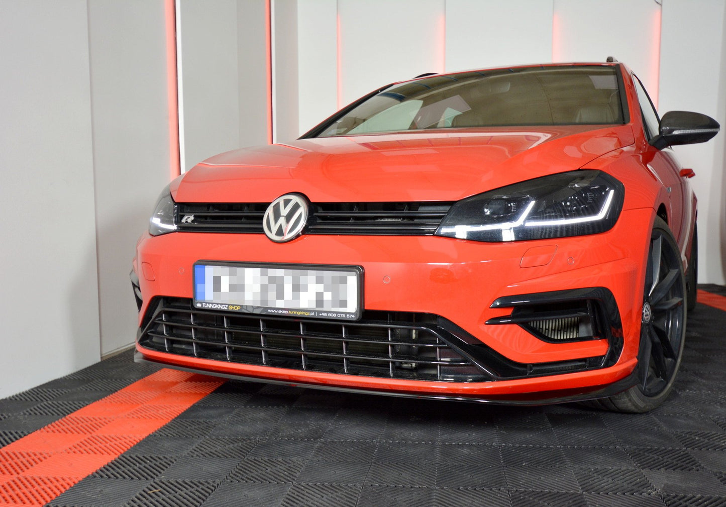 Front Ansatz V.7 für VW Golf 7 R / R-Line Facelift schwarz matt