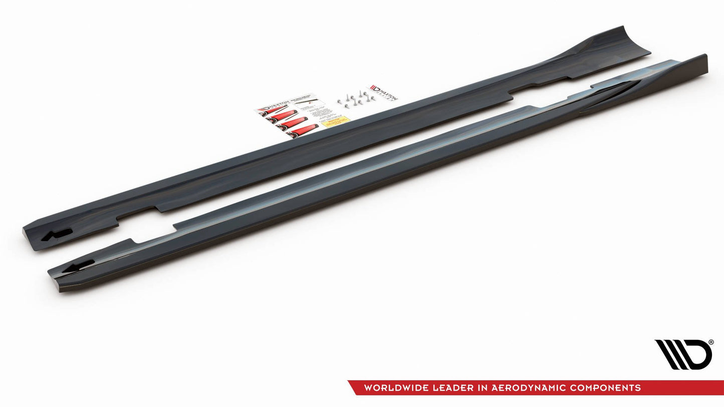 Seitenschweller Ansatz für Ford S-Max Mk2 Facelift schwarz matt