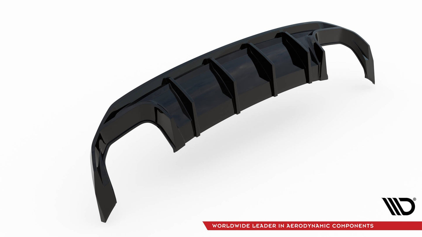 Diffusor Heck Ansatz für Audi S3 Sportback 8Y schwarz Hochglanz