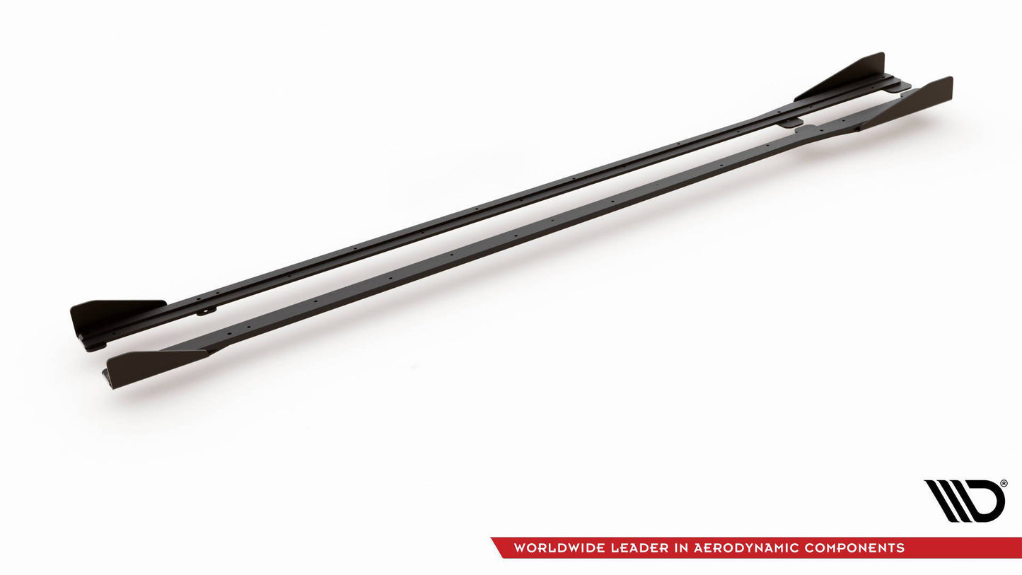 Street Pro Seitenschweller Ansatz für + Flaps Volkswagen Golf R / R-Line Mk7 Facelift schwarz Hochglanz