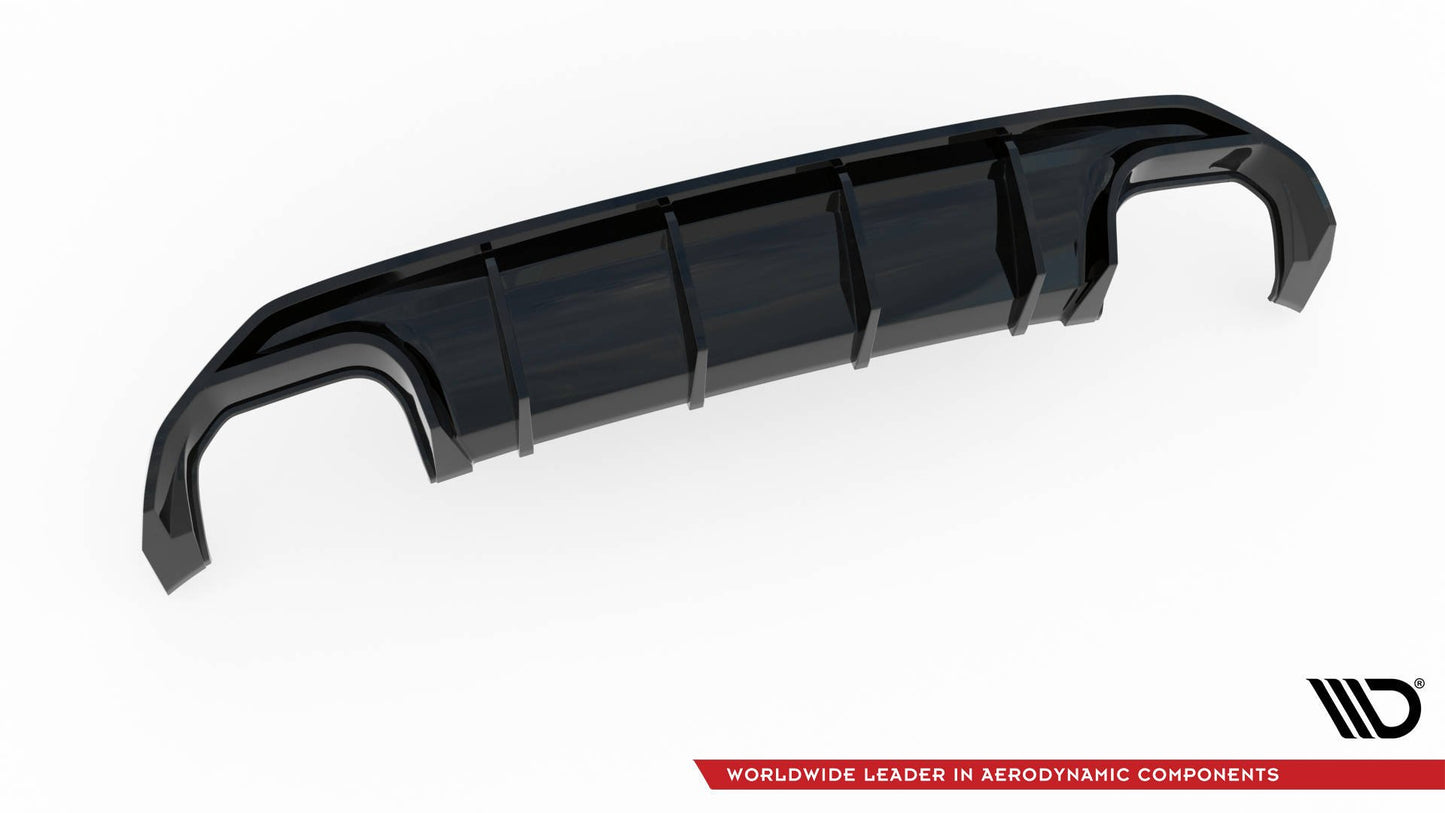 Diffusor Heck Ansatz für Audi S3 Sportback 8Y schwarz Hochglanz
