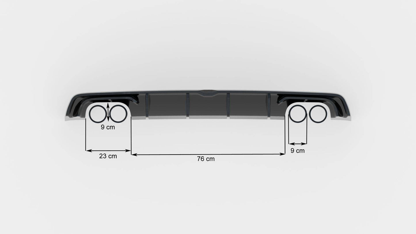 Diffusor Heck Ansatz für Audi S3 Limousine 8V schwarz Hochglanz