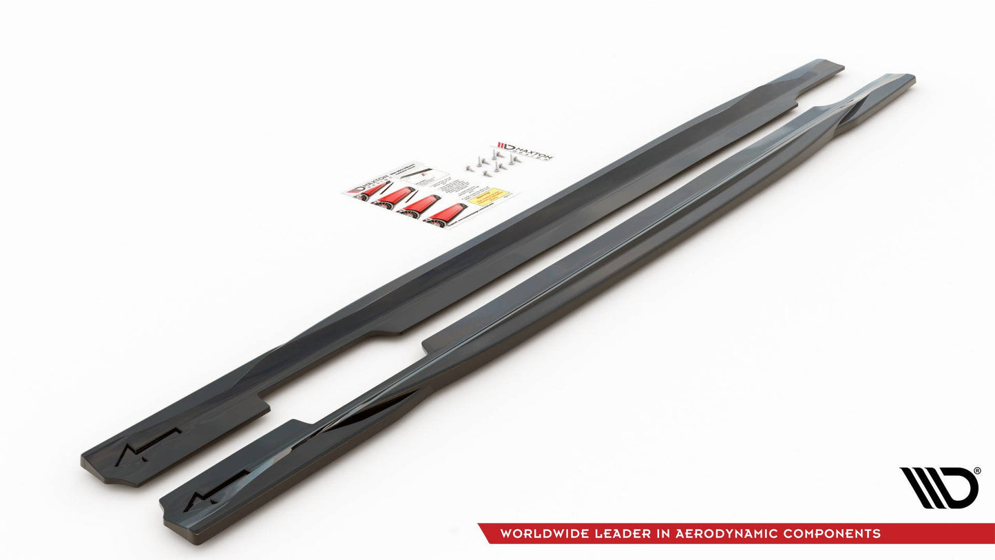 Seitenschweller Ansatz für Audi S5 / A5 S-Line Sportback F5 Facelift schwarz Hochglanz