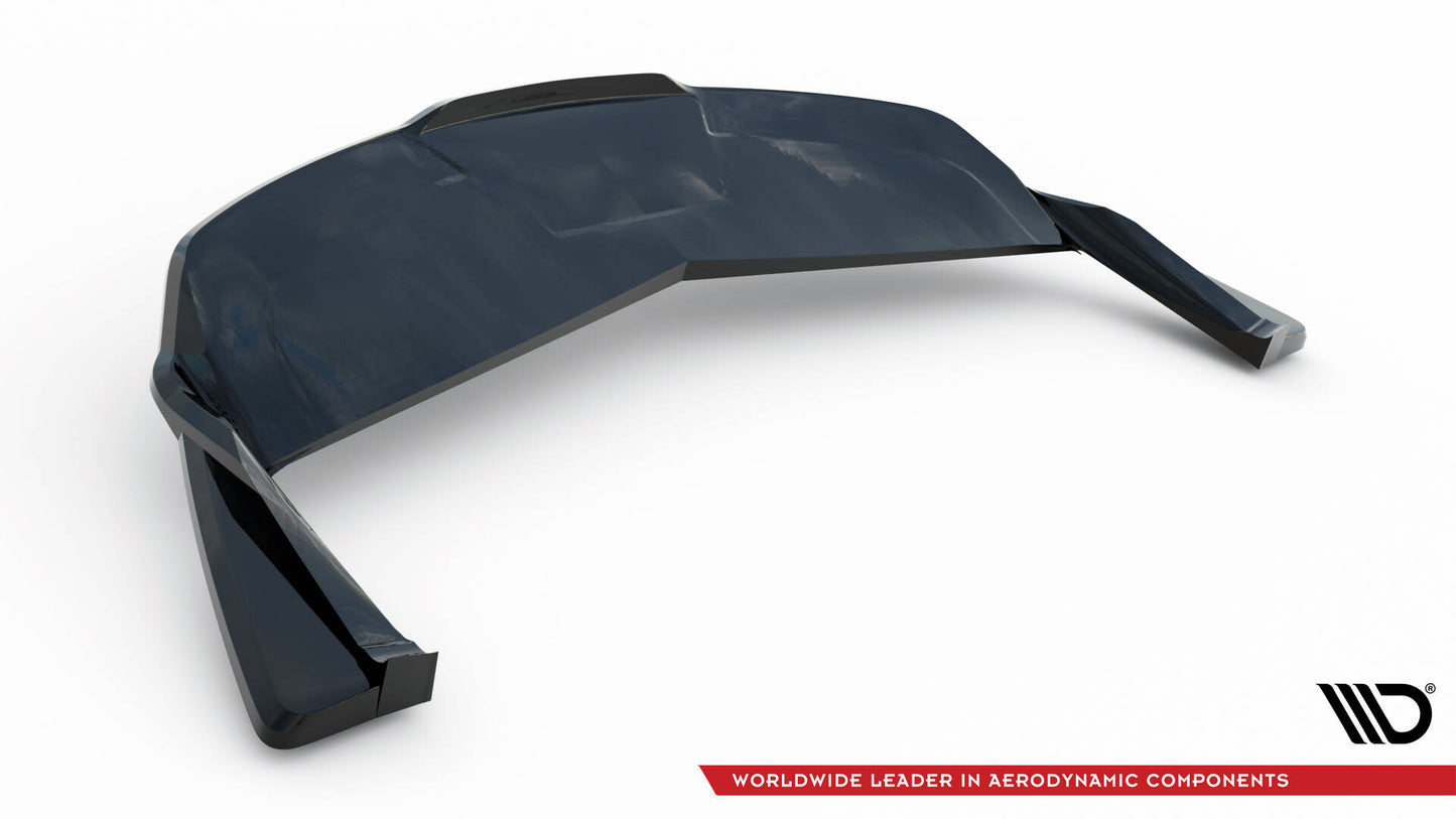 Mittlerer Cup Diffusor DTM Look Heck Ansatz V.2 für Tesla Model S Plaid Mk1 Facelift schwarz Hochglanz