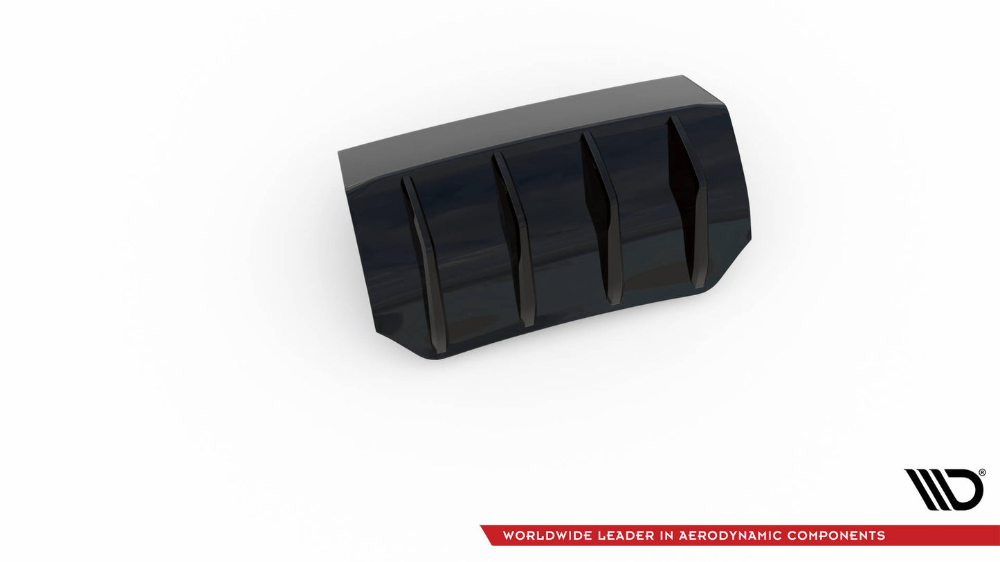 Diffusor Heck Ansatz für Porsche Macan Mk1 Facelift 2 schwarz Hochglanz