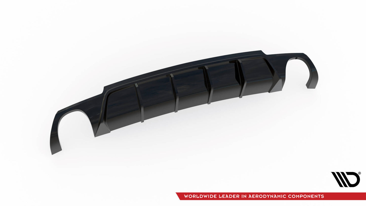 Diffusor Heck Ansatz V.2 für VW Scirocco R Mk3 schwarz Hochglanz