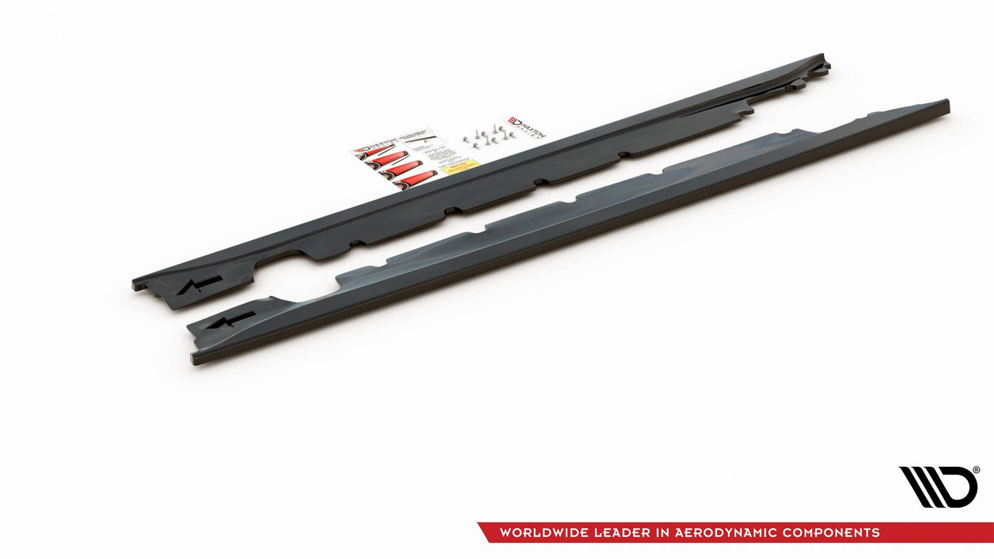 Seitenschweller Ansatz für Mini Cooper / One R50 schwarz Hochglanz