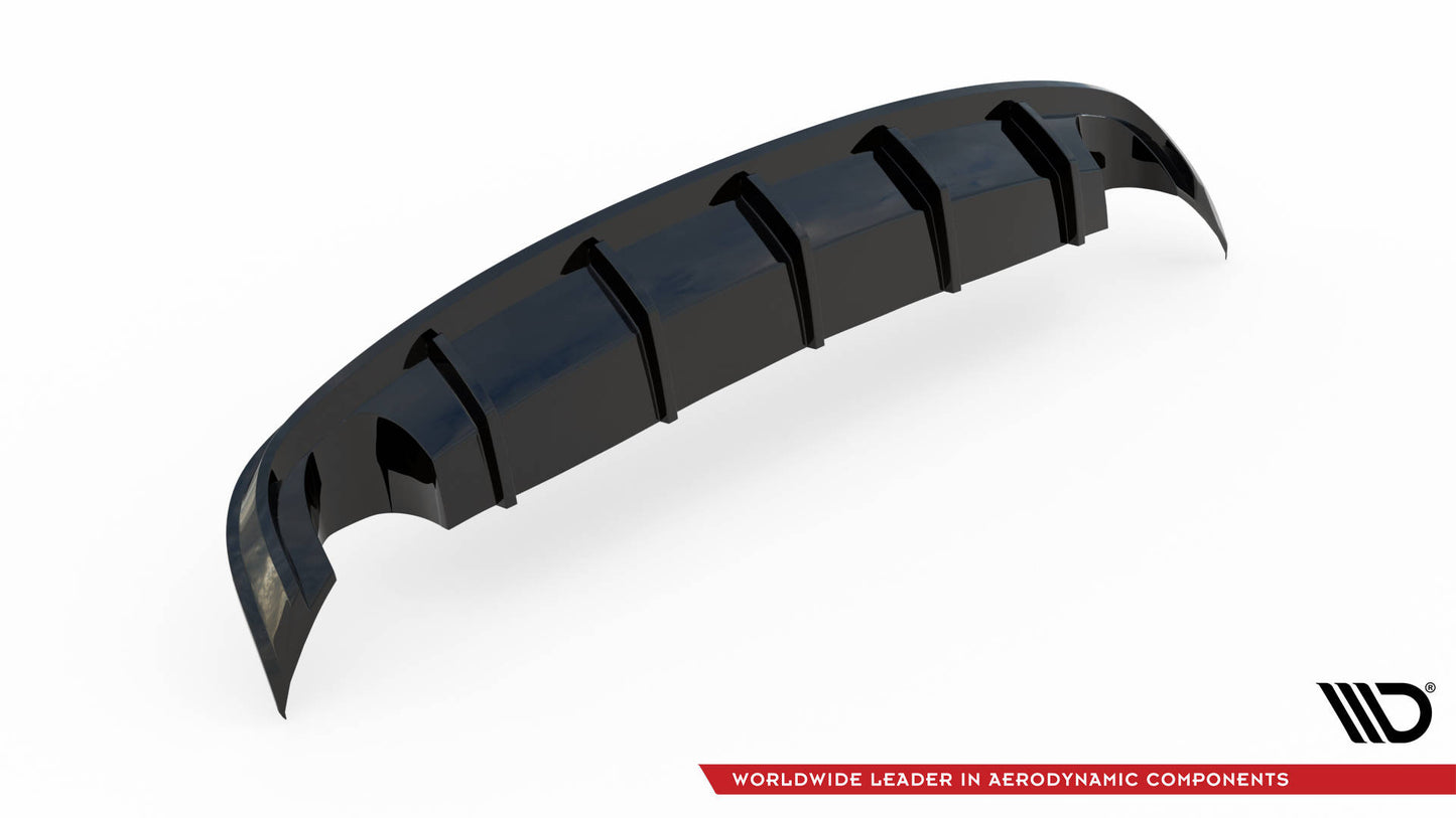 Diffusor Heck Ansatz für Audi A8 D4 schwarz Hochglanz