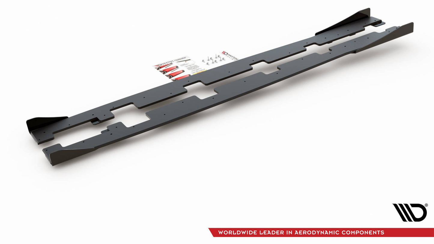 Street Pro Seitenschweller Ansatz für + Flaps Ford Focus RS Mk3 schwarz Hochglanz