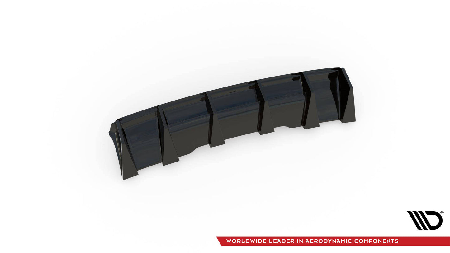 Diffusor Heck Ansatz für Audi RS4 B9 / B9 Facelift schwarz Hochglanz