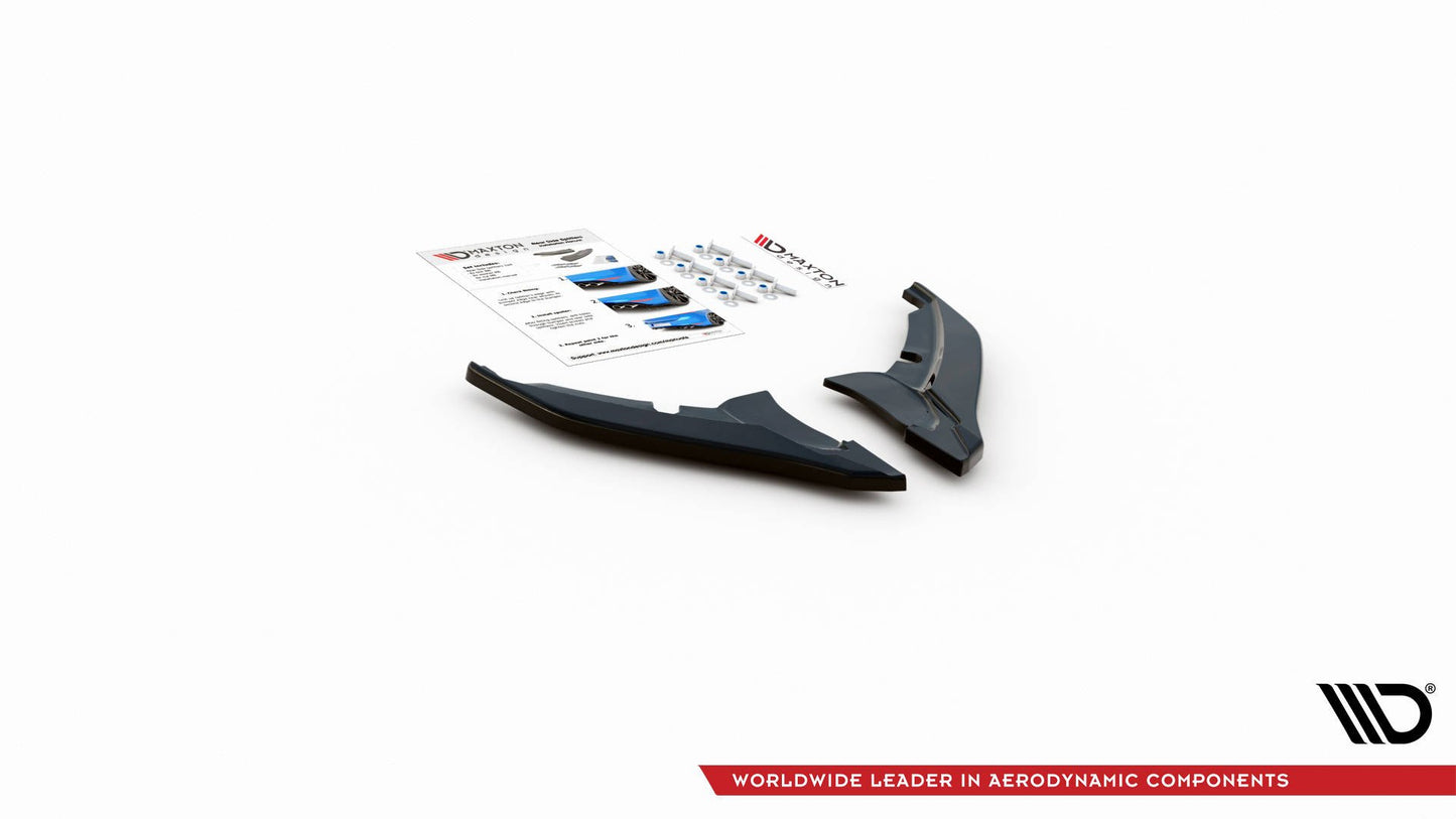 Heck Ansatz Flaps Diffusor für Peugeot 308 GT Mk2 Facelift schwarz Hochglanz