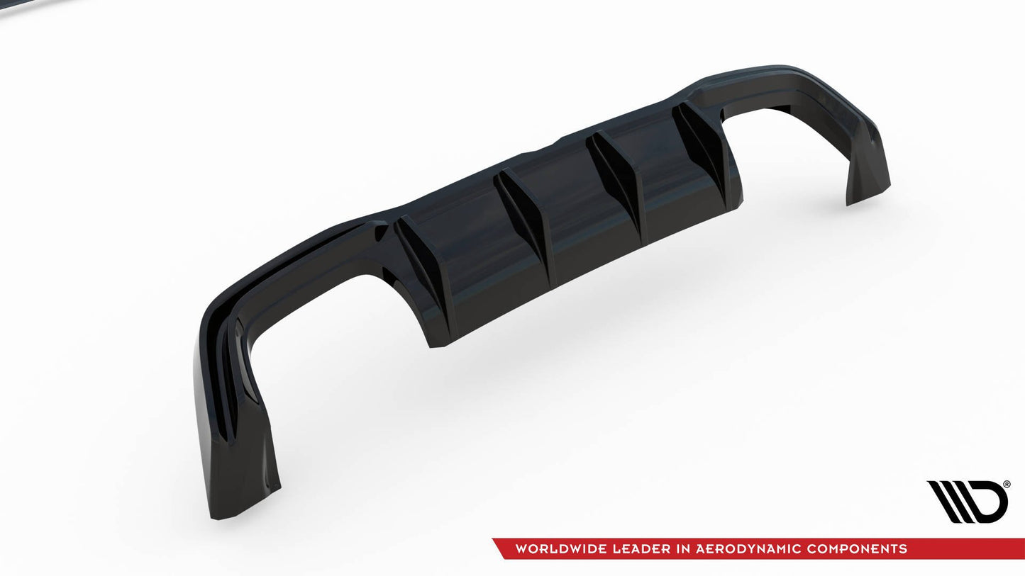Diffusor Heck Ansatz V.2 für VW Golf R Mk8 Facelift schwarz Hochglanz