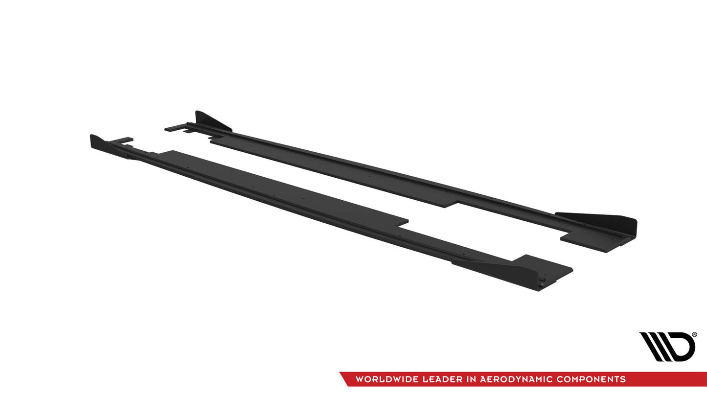 Street Pro Seitenschweller Ansatz für + Flaps Audi A7 RS7 Look C7 schwarz Hochglanz