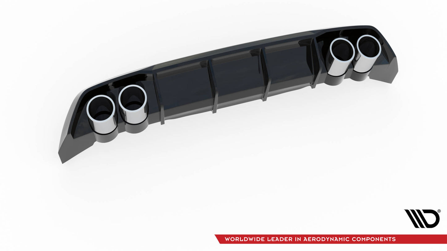Diffusor Heck Ansatz + Endrohre für Seat Leon FR Hatchback Mk4