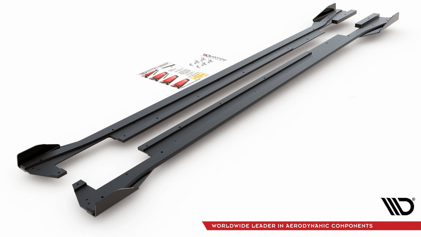 Street Pro Seitenschweller Ansatz für + Flaps Volkswagen Arteon R-Line schwarz Hochglanz