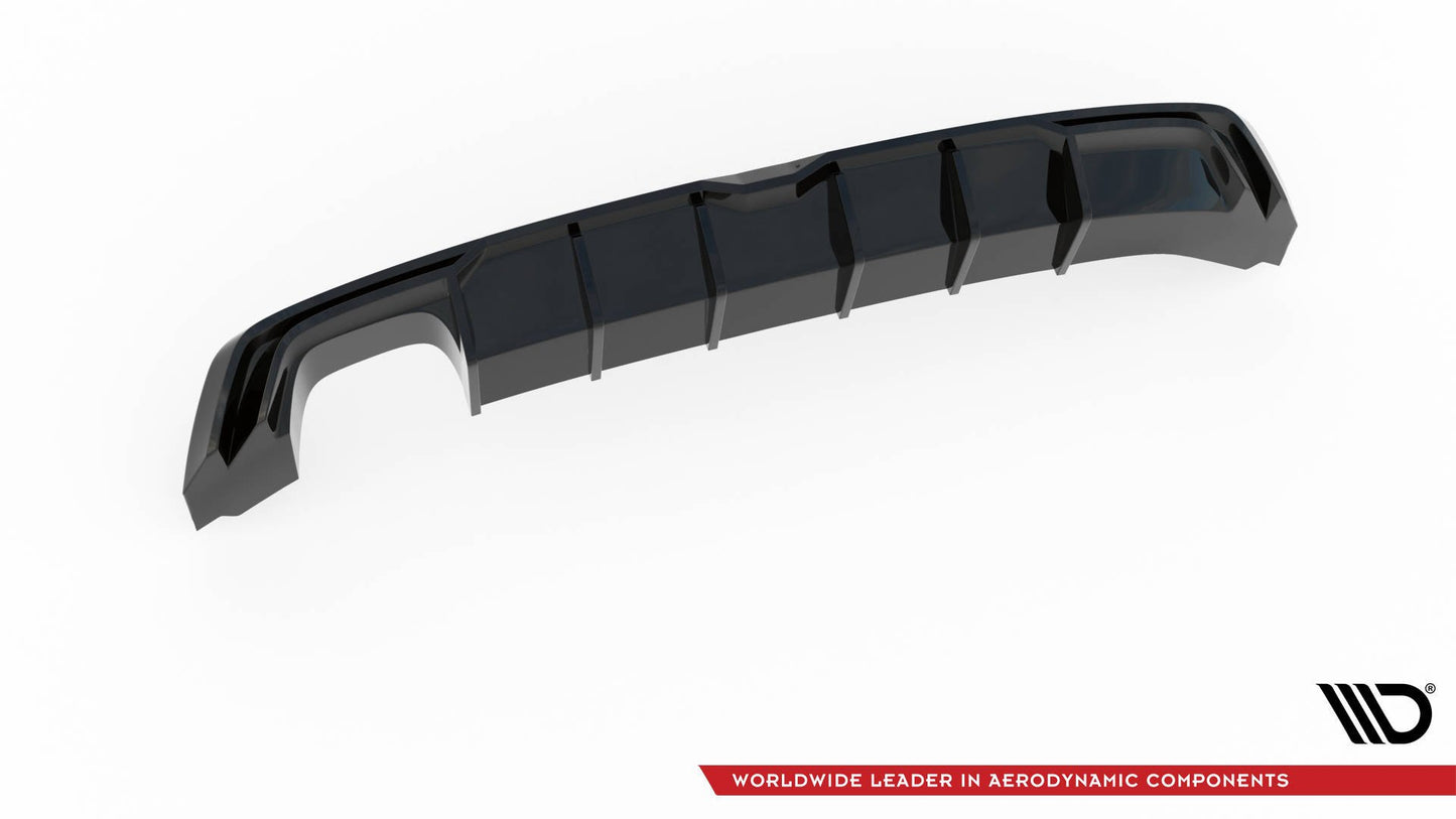 Diffusor Heck Ansatz für SEAT Leon Mk3 FR Facelift schwarz Hochglanz
