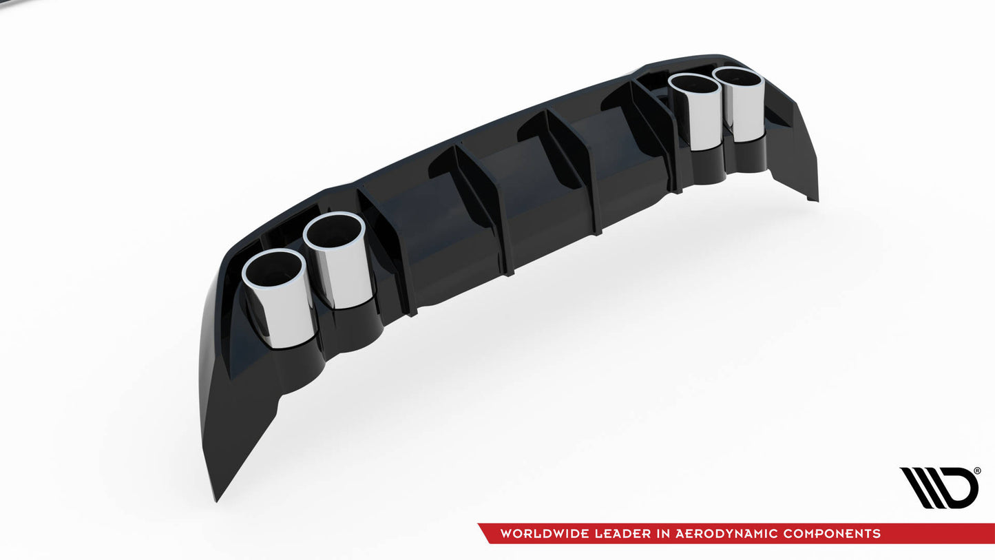 Diffusor Heck Ansatz + Endrohre für Seat Leon FR Hatchback Mk4