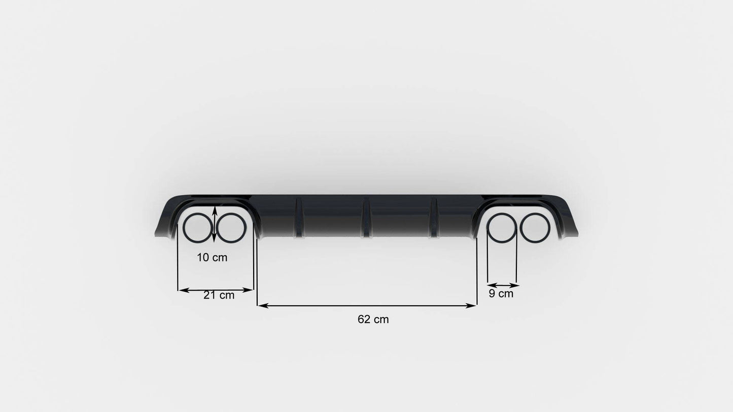 Diffusor Heck Ansatz für BMW M5 / 5 M-Paket E39 schwarz Hochglanz