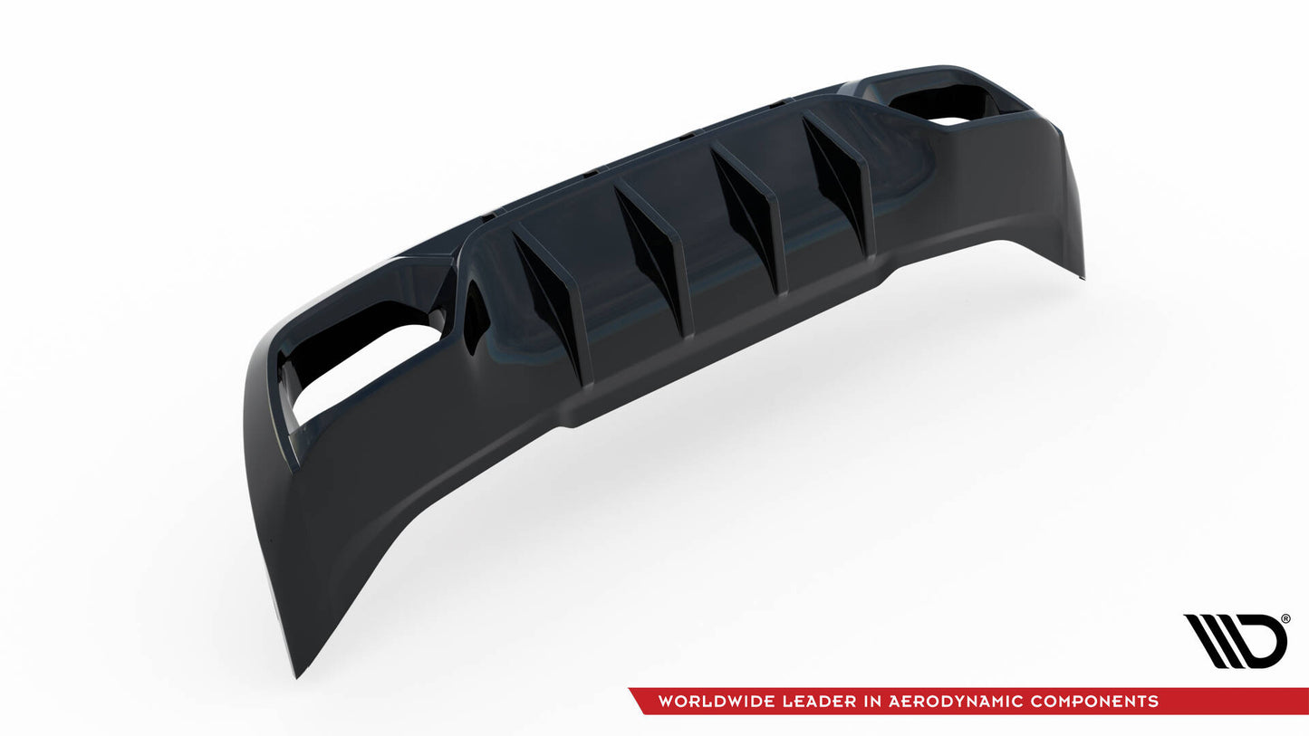 Diffusor Heck Ansatz für Cupra Leon Hatchback Mk1 schwarz Hochglanz