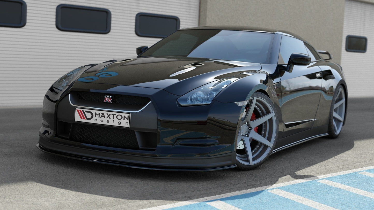 Front Ansatz V.2 für NISSAN GT-R vor Facelift COUPE (R35-SERIES) schwarz Hochglanz