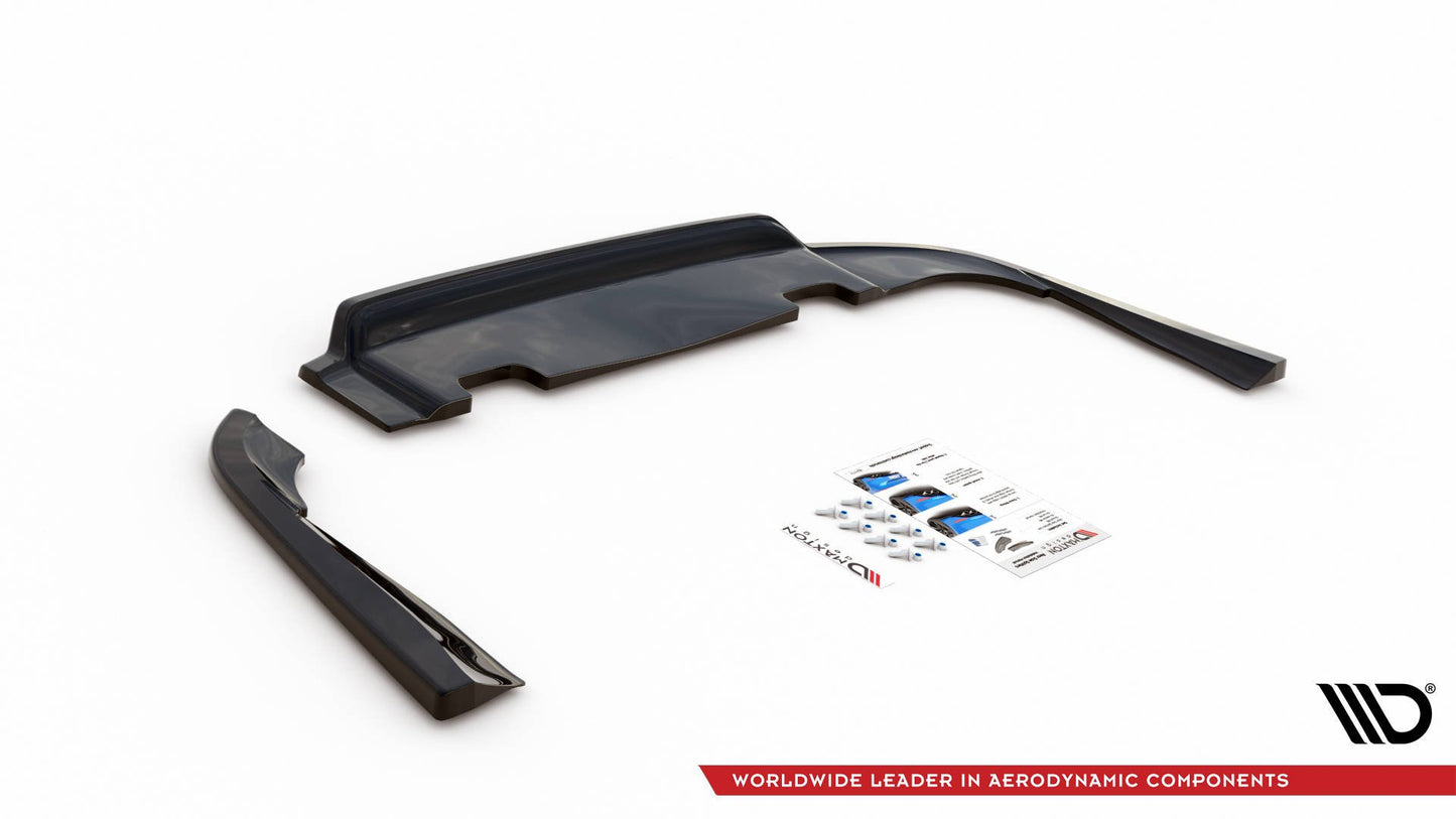 Mittlerer Cup Diffusor DTM Look Heck Ansatz für V.1 Volvo V90 Mk2 schwarz Hochglanz