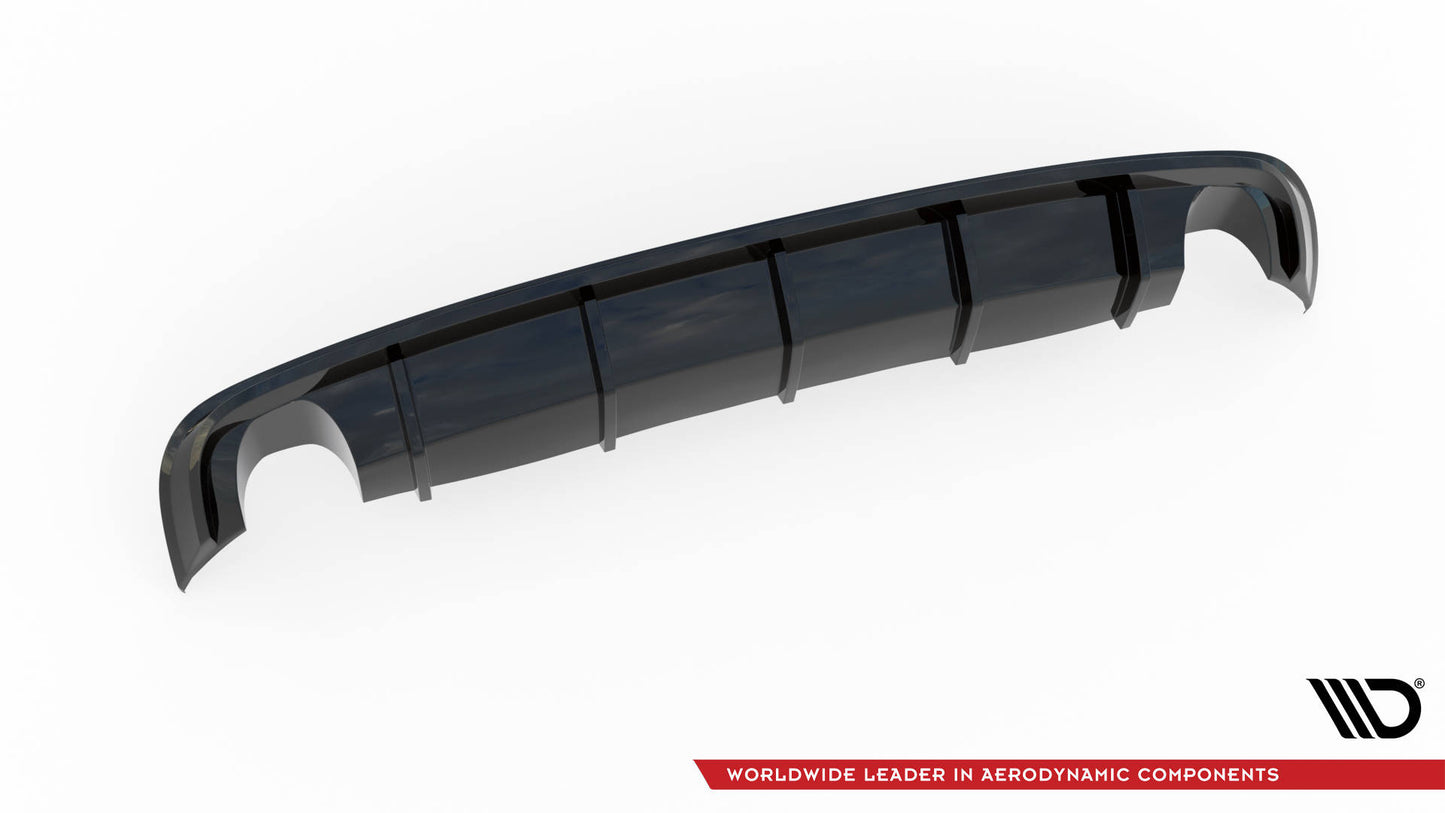 Diffusor Heck Ansatz für Audi A8 D4 schwarz Hochglanz