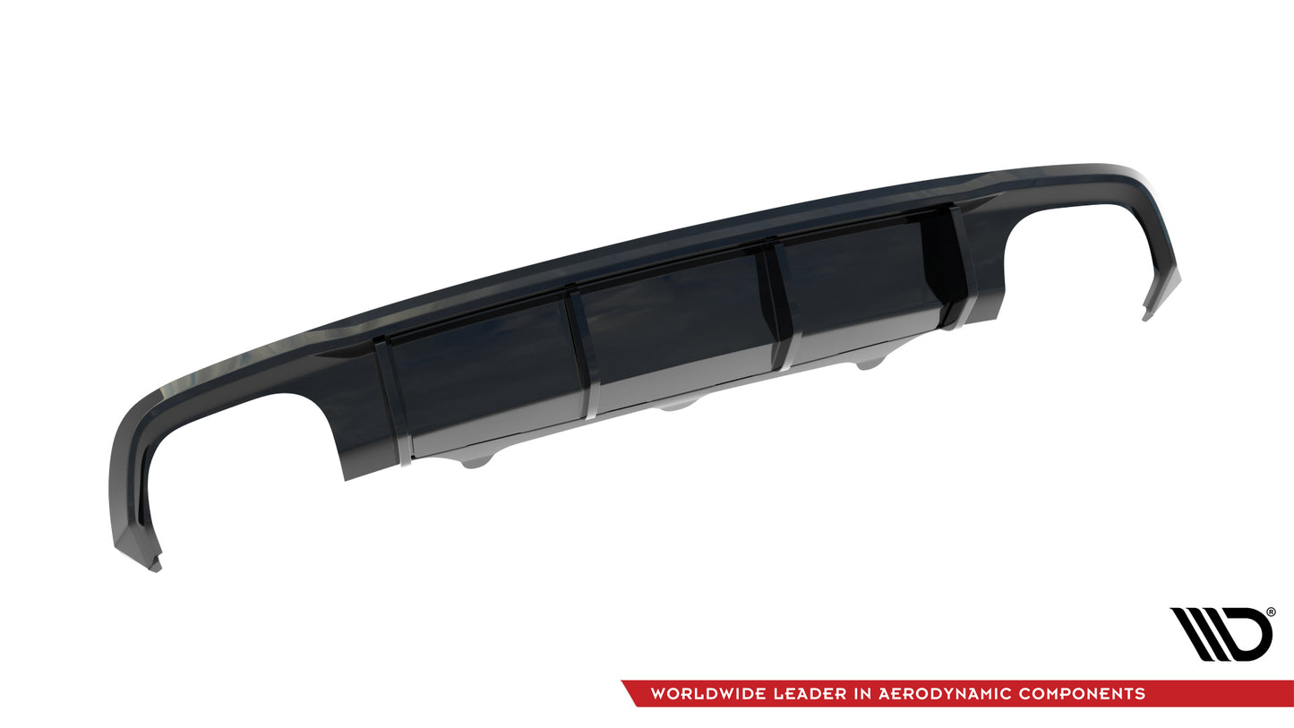 Diffusor Heck Ansatz für Audi S6 Avant C7 schwarz Hochglanz
