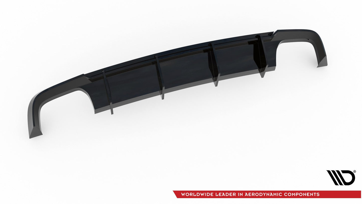 Diffusor Heck Ansatz V.1 für Audi S6 C7 Facelift schwarz Hochglanz
