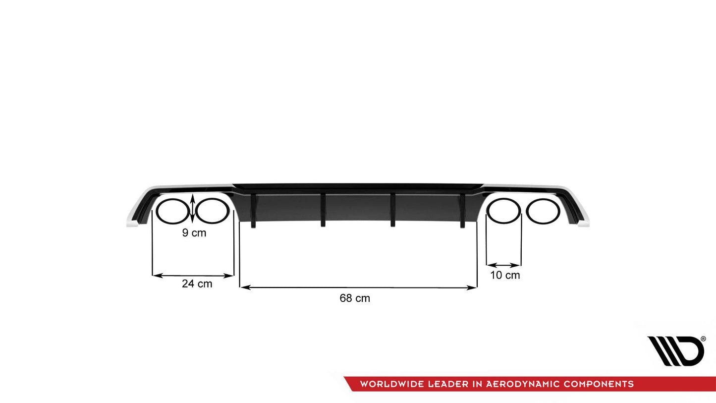 Diffusor Heck Ansatz V.3 für Seat Leon Cupra ST Mk3 FL