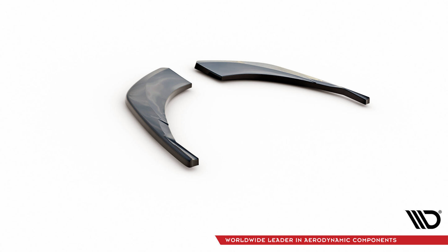 Heck Ansatz Flaps Diffusor für Audi Q8 S-line Mk1 schwarz Hochglanz