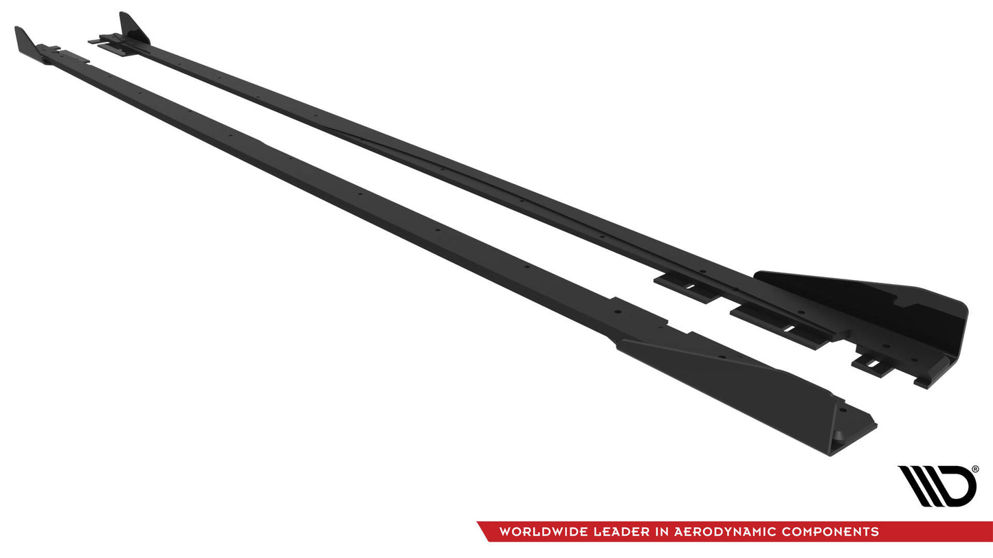 Street Pro Seitenschweller Ansatz + Flaps für VW Jetta GLI Mk7 schwarz Hochglanz