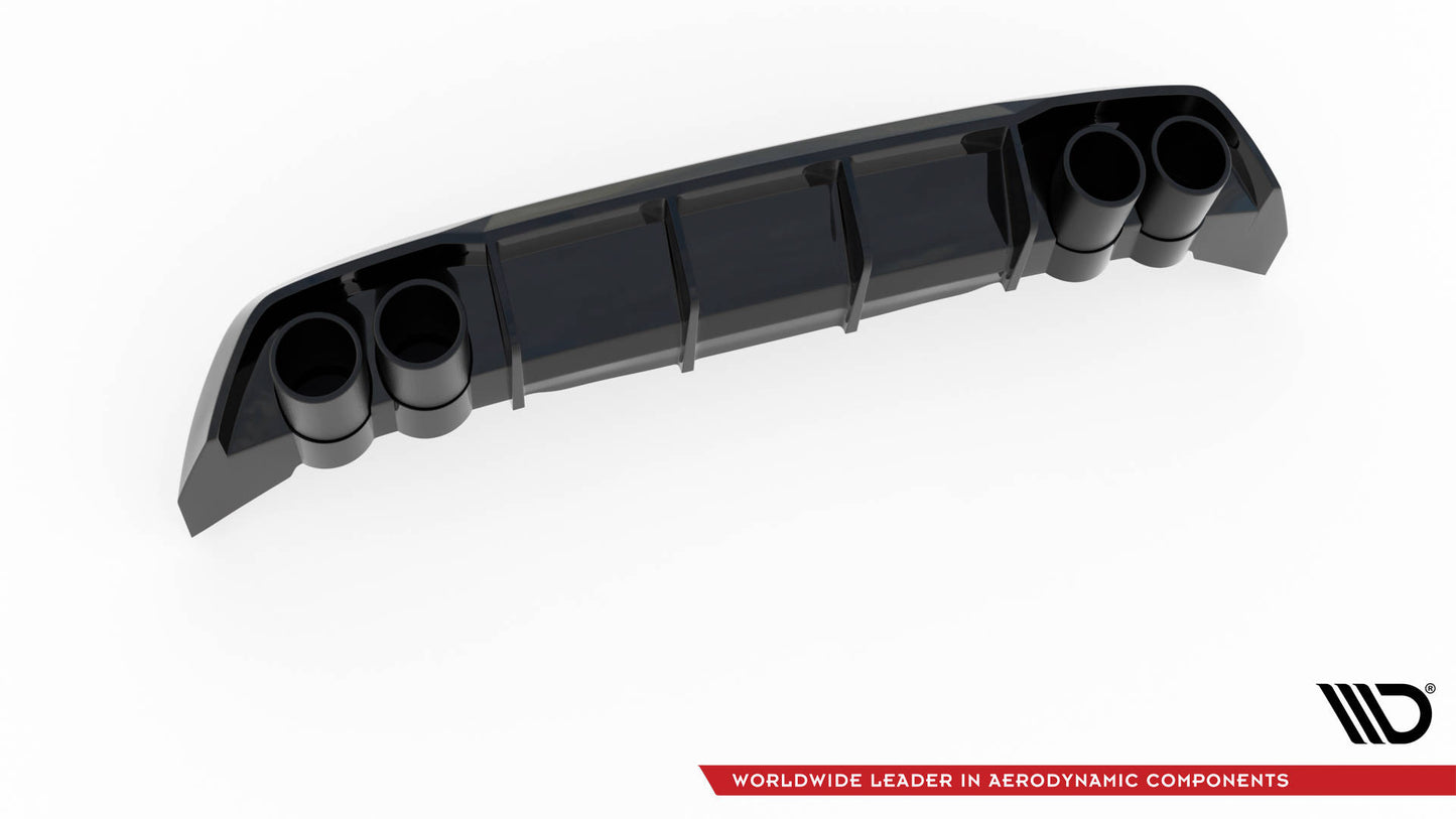 Diffusor Heck Ansatz + Endrohre für Seat Leon FR Hatchback Mk4