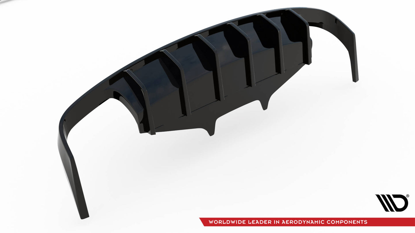Diffusor Heck Ansatz für Porsche Macan Mk1 schwarz Hochglanz