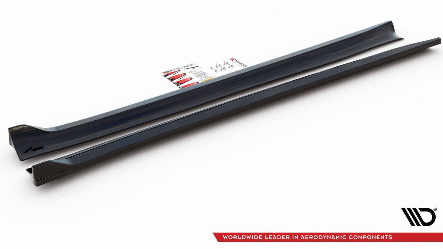 Seitenschweller Ansatz für V.3 für Tesla Model 3 Performance Mk1 Facelift schwarz Hochglanz